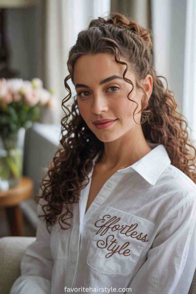 Loose Side Braid with Curls