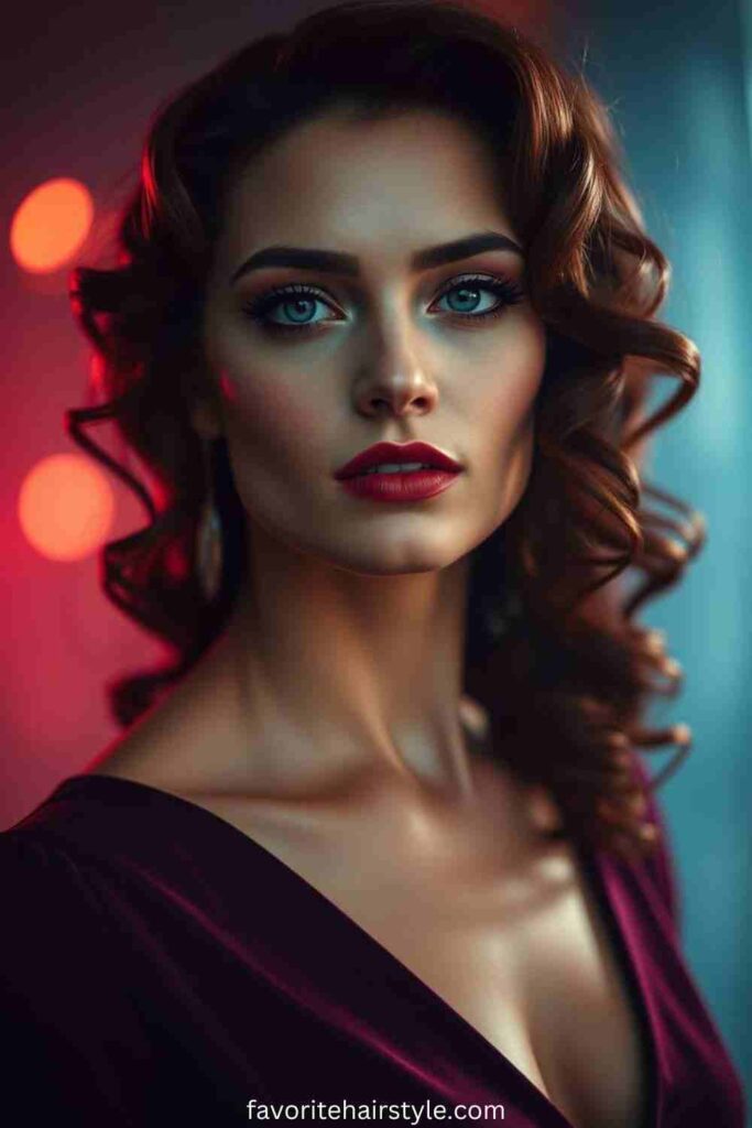Loose Spiral Curls with a Middle Part