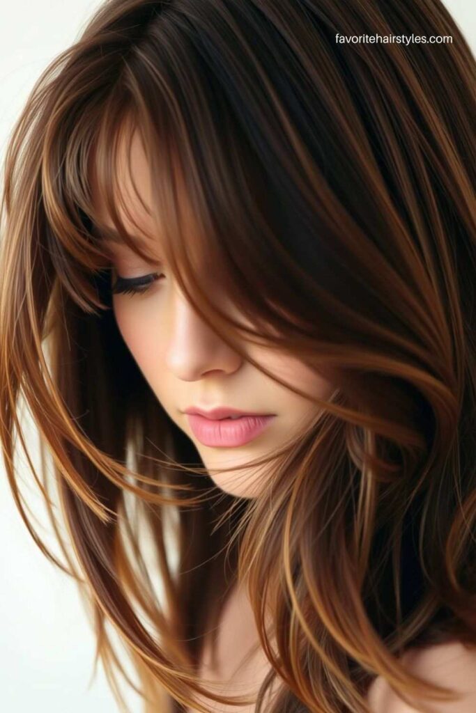 Medium-Length Hair with Feathered Bangs