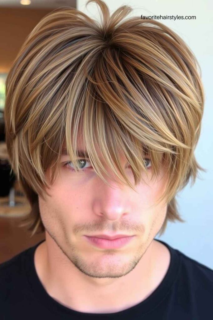 Medium-Length Layers in Caramel Brown