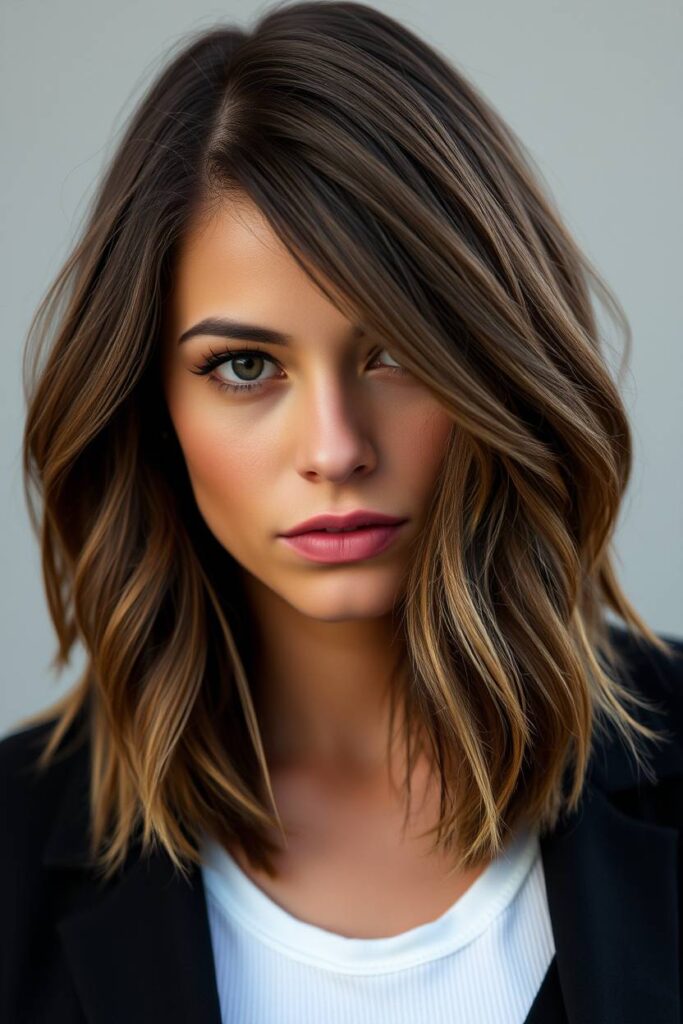 Medium-Length Layers with Blended Highlights
