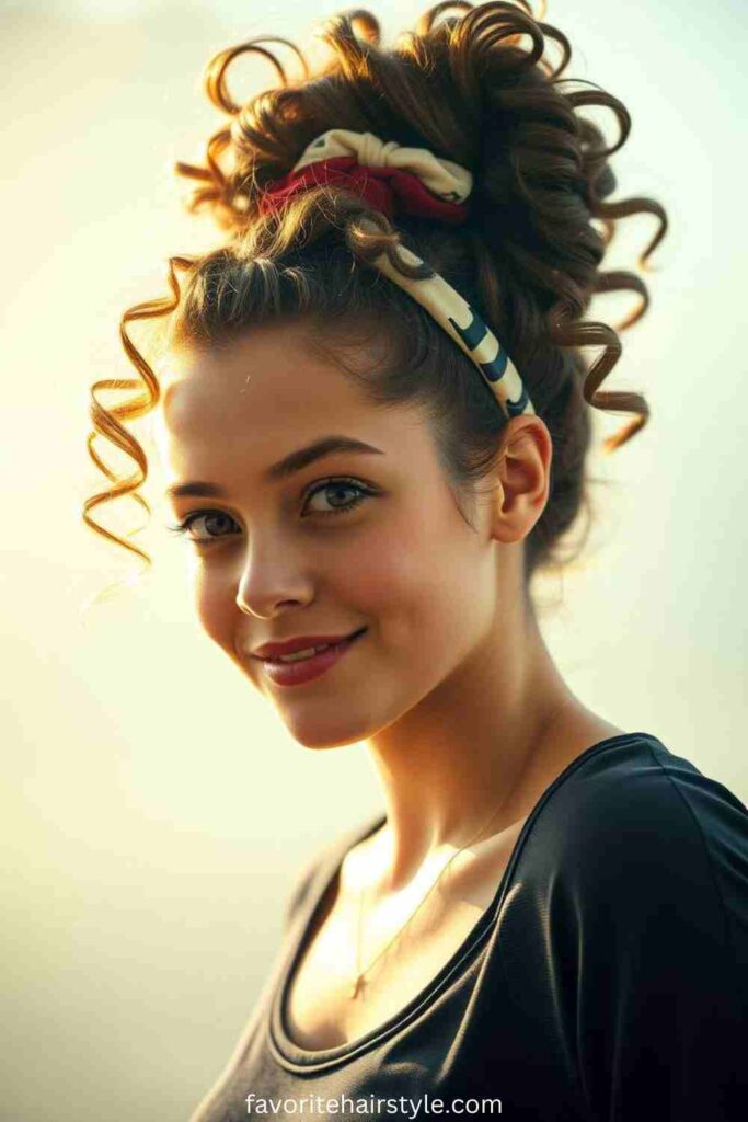 Messy Curly Ponytail with Volume