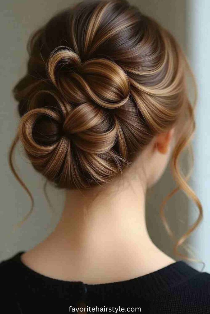 Messy Dirty Blonde Curly Updo