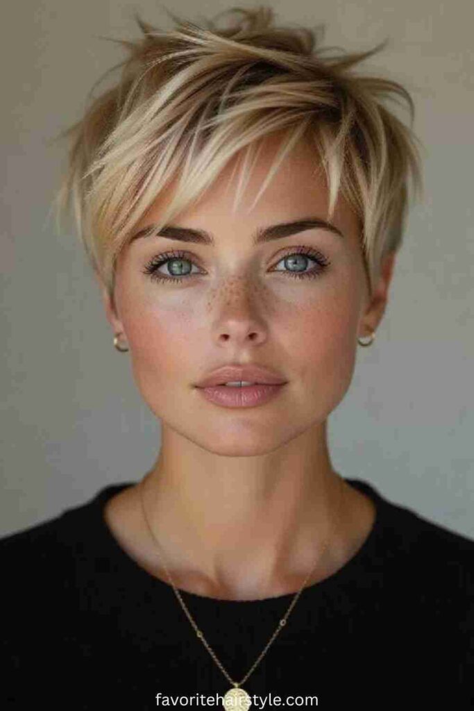 Messy Pixie Cut in Dirty Blonde