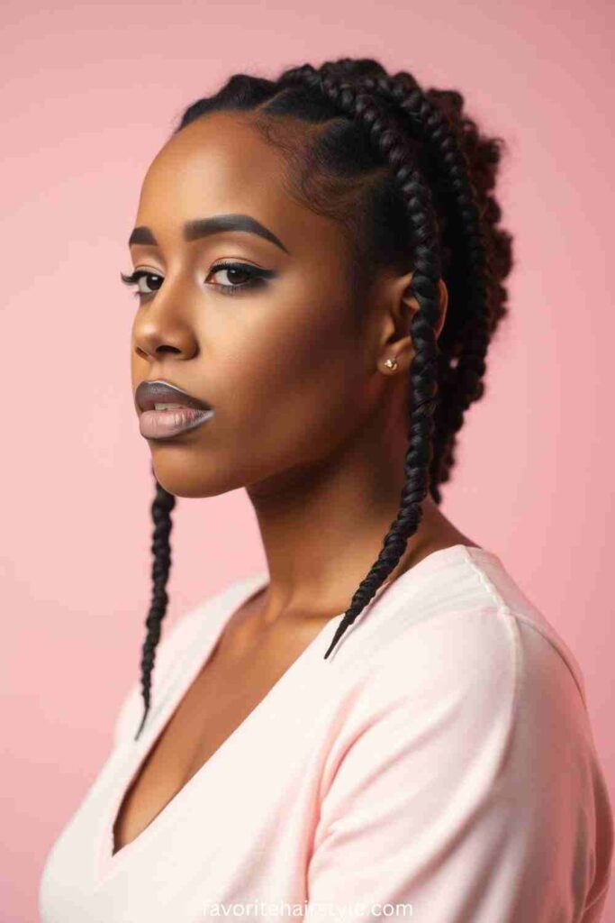 Micro Braids Blended into Curls