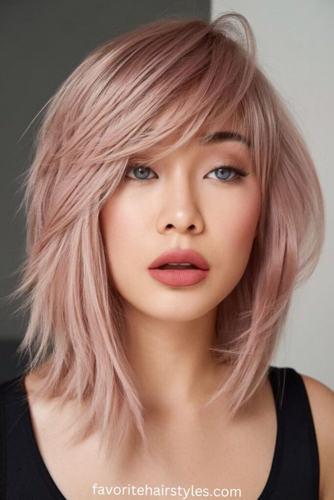 Neon Pink Layered Wolf Cut with Volume Boost