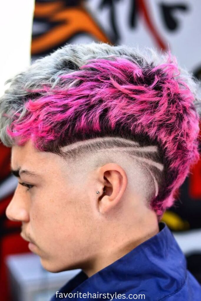 Neon Pink Wolf Cut with Undercut (2)