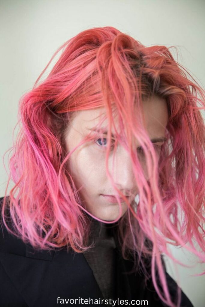 Pastel Pink Wolf Cut with Long Back Layers
