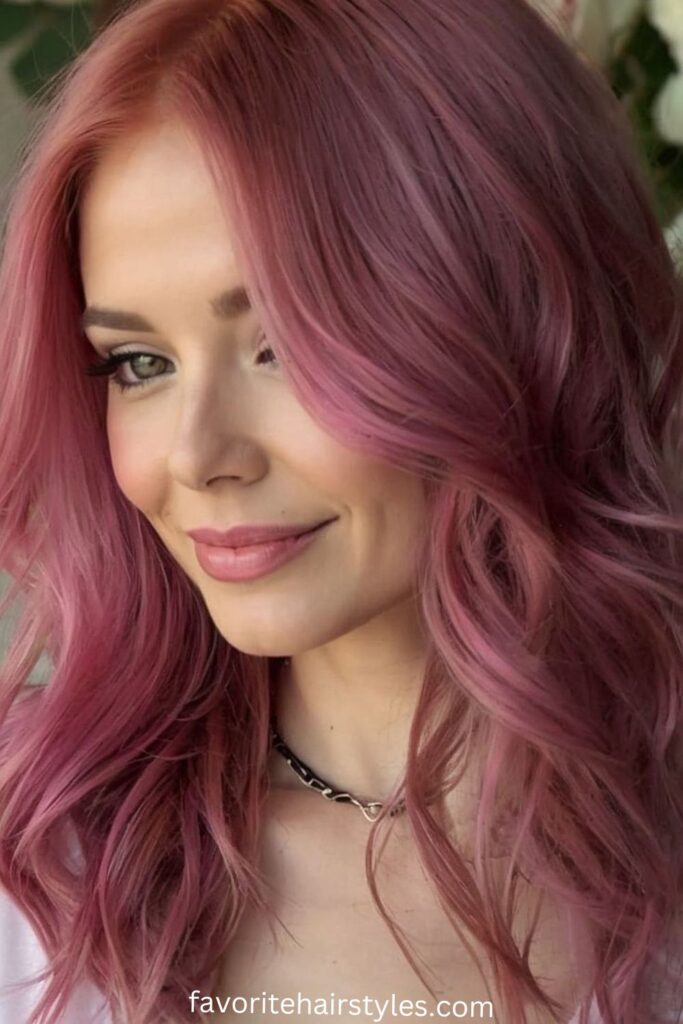 Pink Tips on a Dark Wolf Cut Base