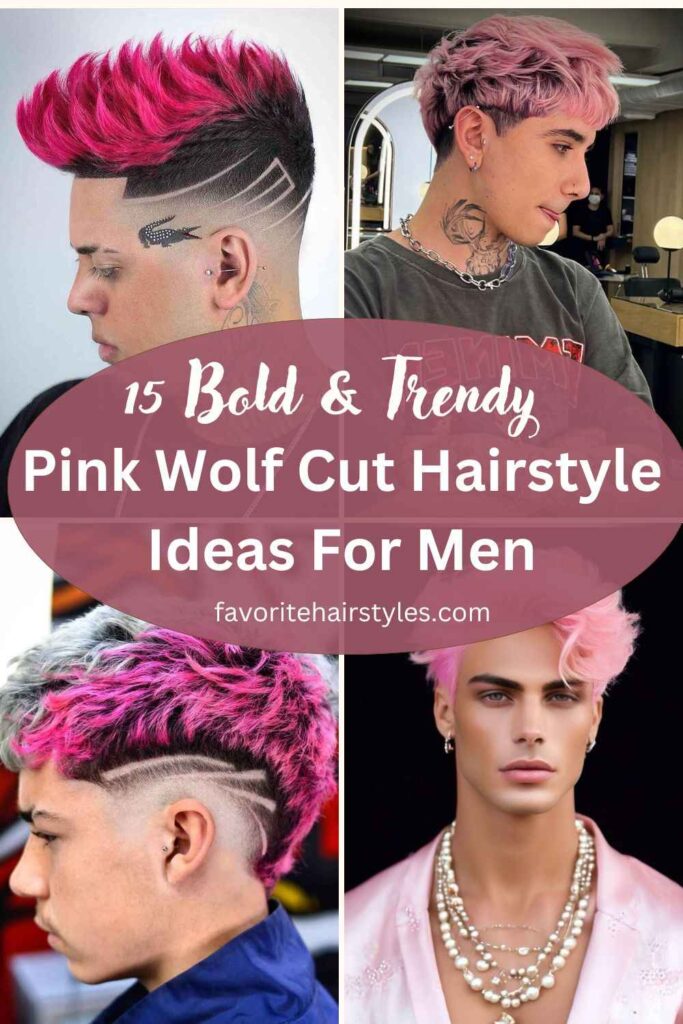 Pink Wolf Cut Hairstyle Ideas For Men