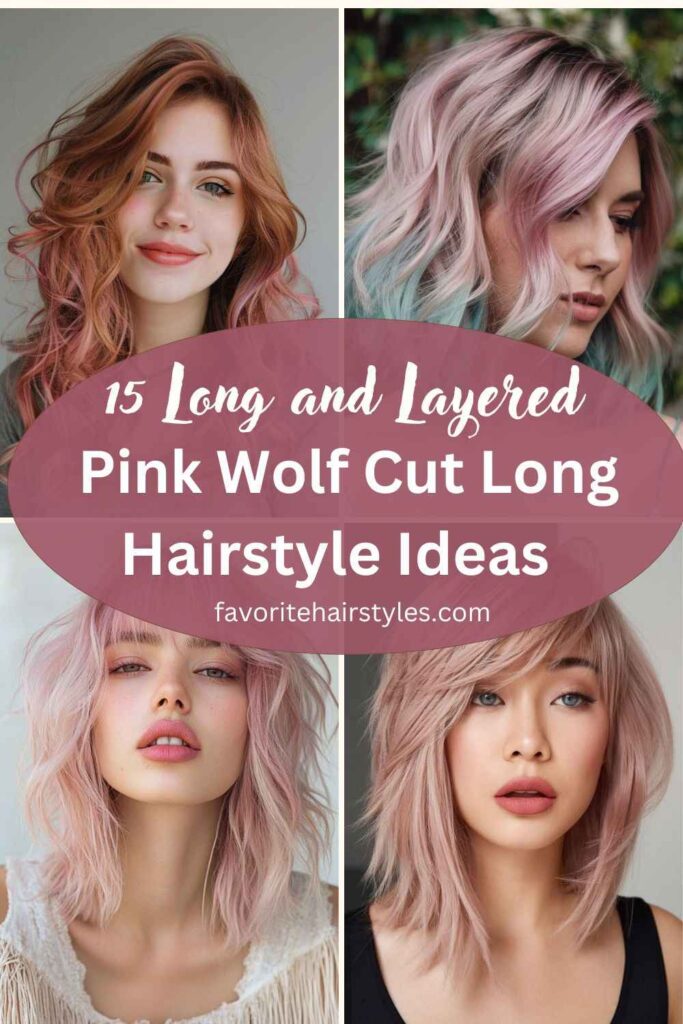 Pink Wolf Cut Long Hairstyle Ideas