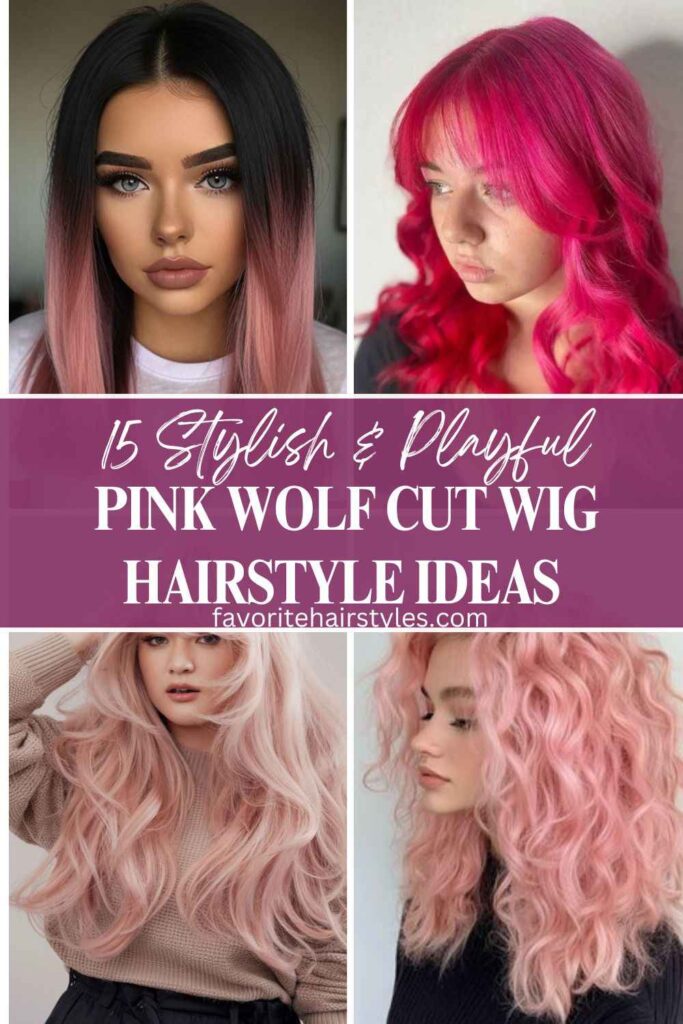 Pink Wolf Cut Wig Hairstyle Ideas