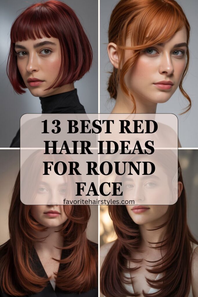 Red Hair Ideas For Round Face