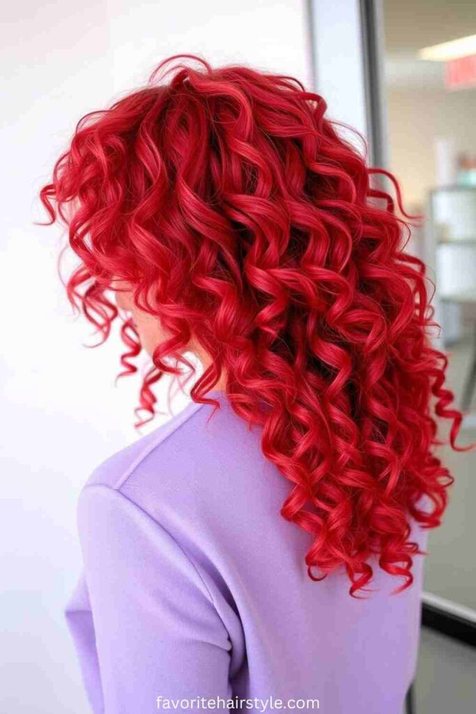 Red Roots with Natural Curls