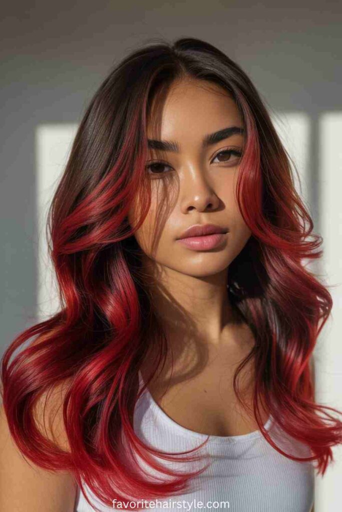 Red Weave Ponytail