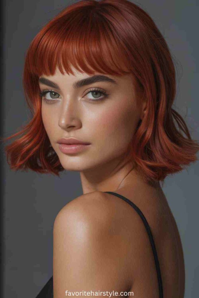 Red Weave With Bangs