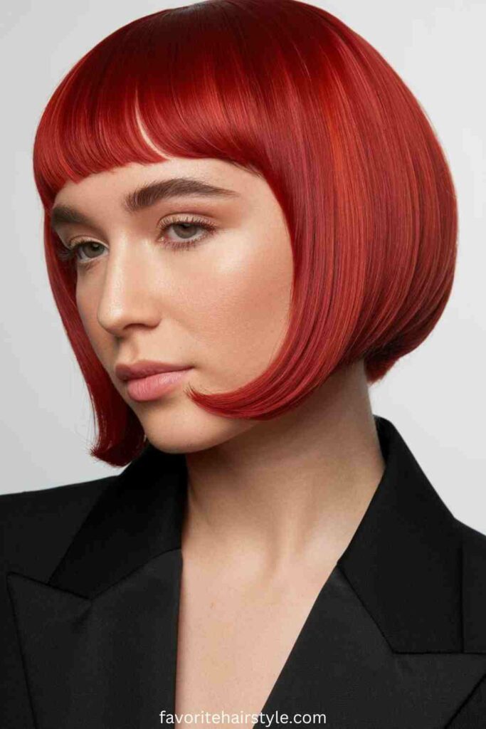Red Weave with Bangs
