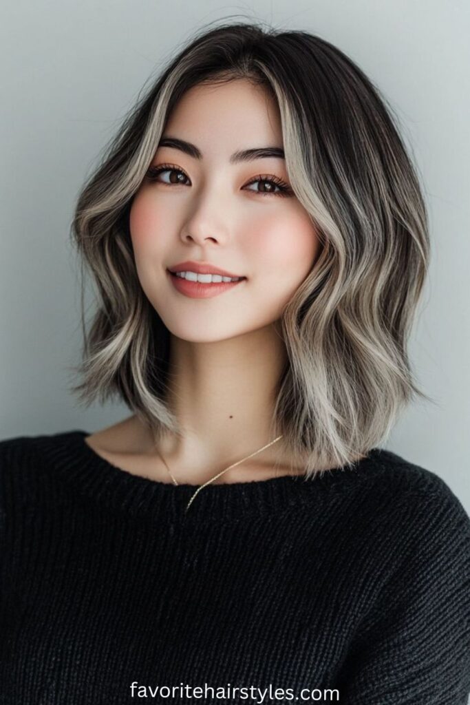 Rich Chocolate Brown with Ash Blonde Highlights