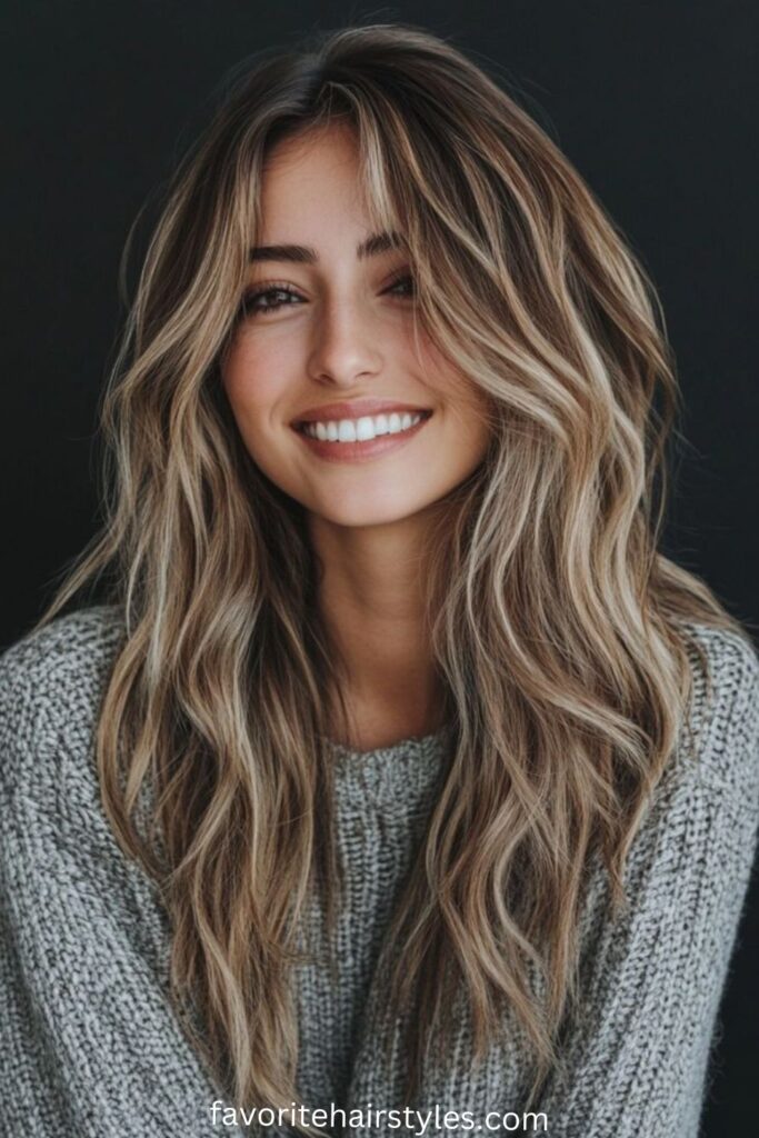 Romantic Ash Balayage with Loose Curls