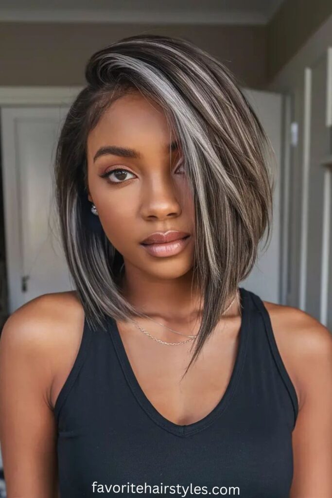 Short Bob with Ash Balayage