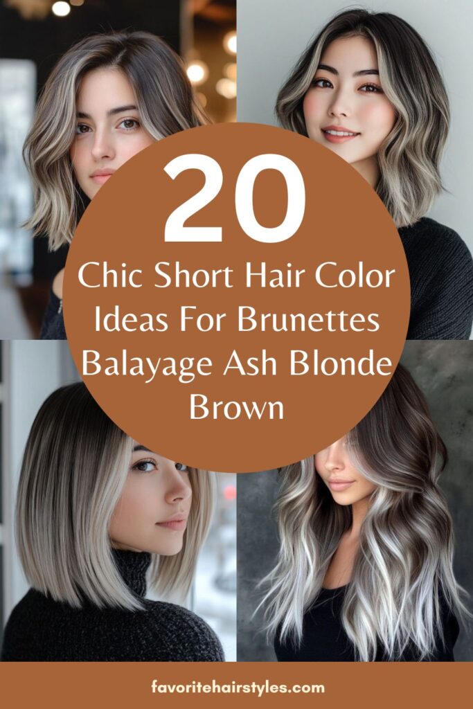 Short Hair Color Ideas For Brunettes Balayage Ash Blonde Brown