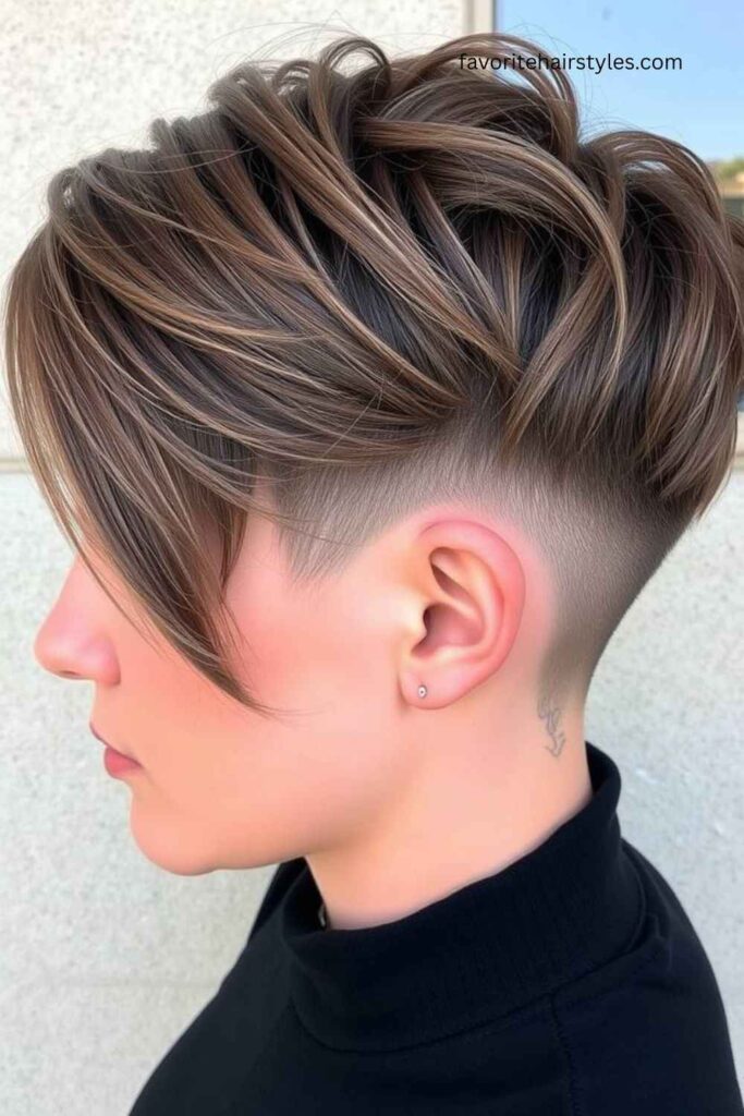 Short Undercut with Ash Brown Blends