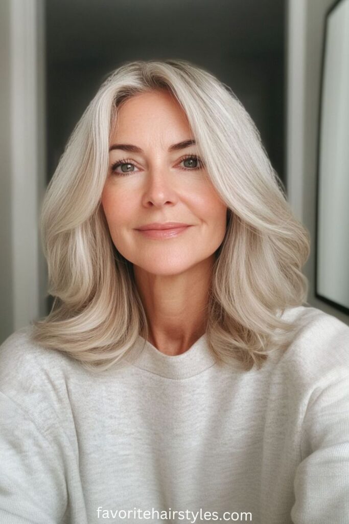 Shoulder-Length Layers with Honey Blonde Tones