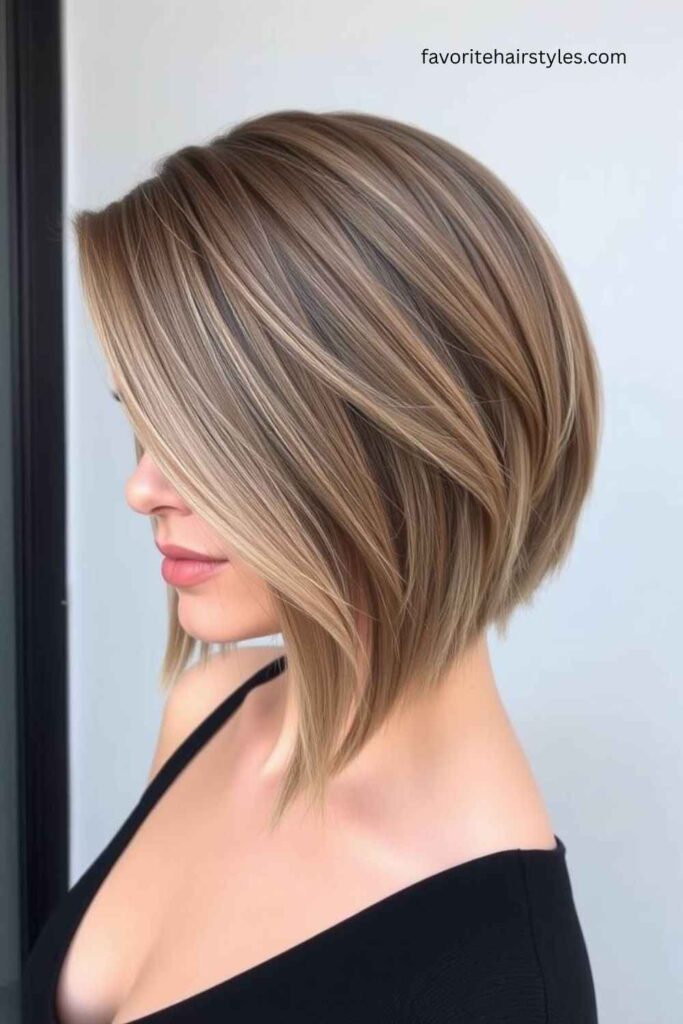 Side-Parted Ash Brown Short Hair