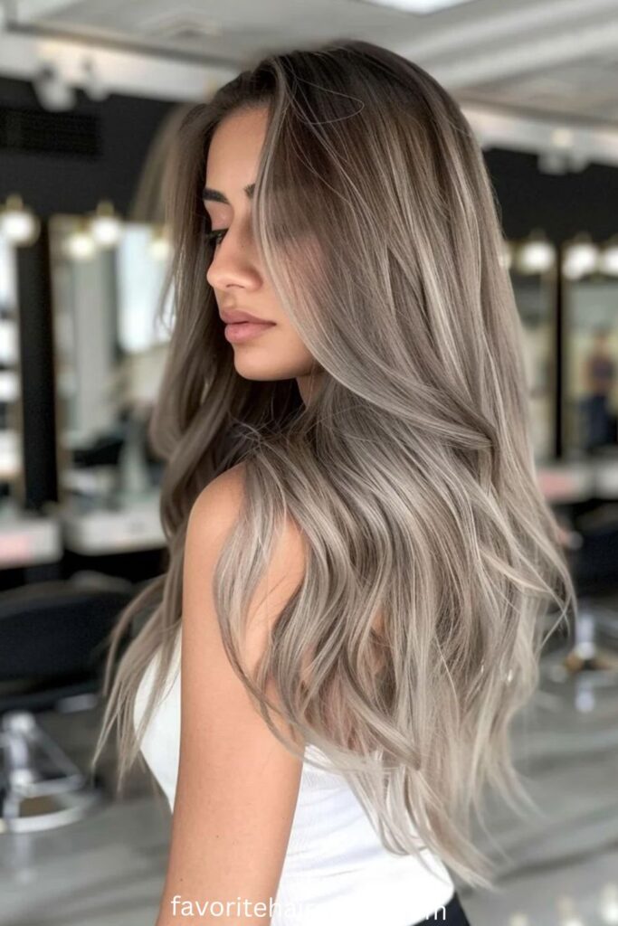 Silky Ash Blonde Balayage with Face-Framing Highlights