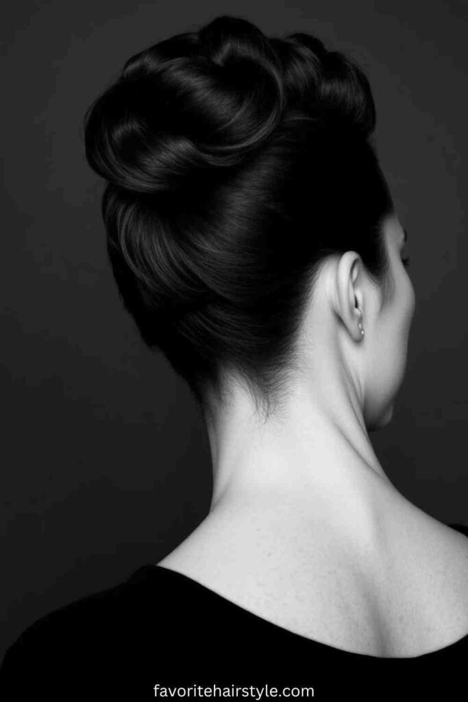 Slicked Back Curly Bun