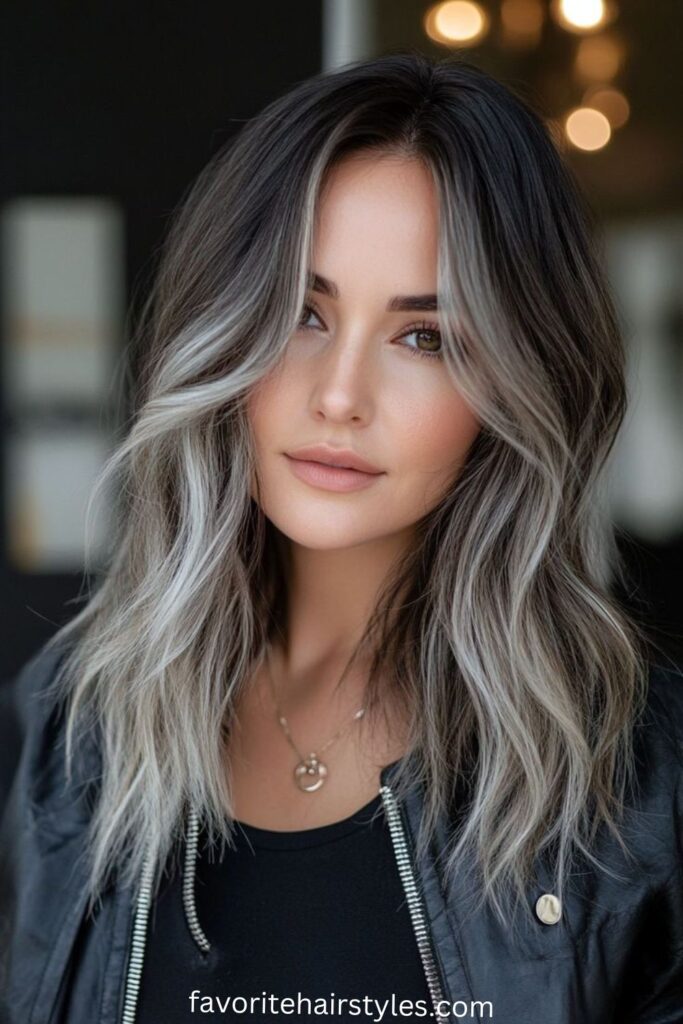  Smoky Ash Blonde with Dark Root Shadow