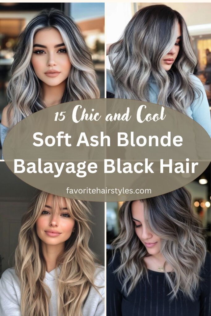 Soft Ash Blonde Balayage Black Hair