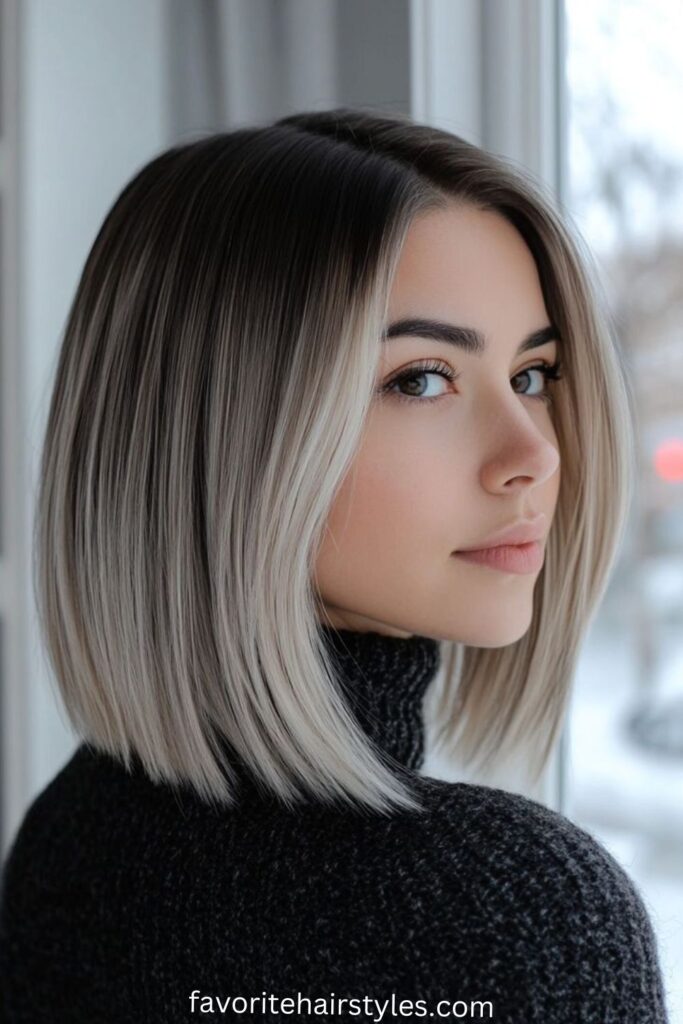  Soft Brown Base with Ice Blonde Balayage