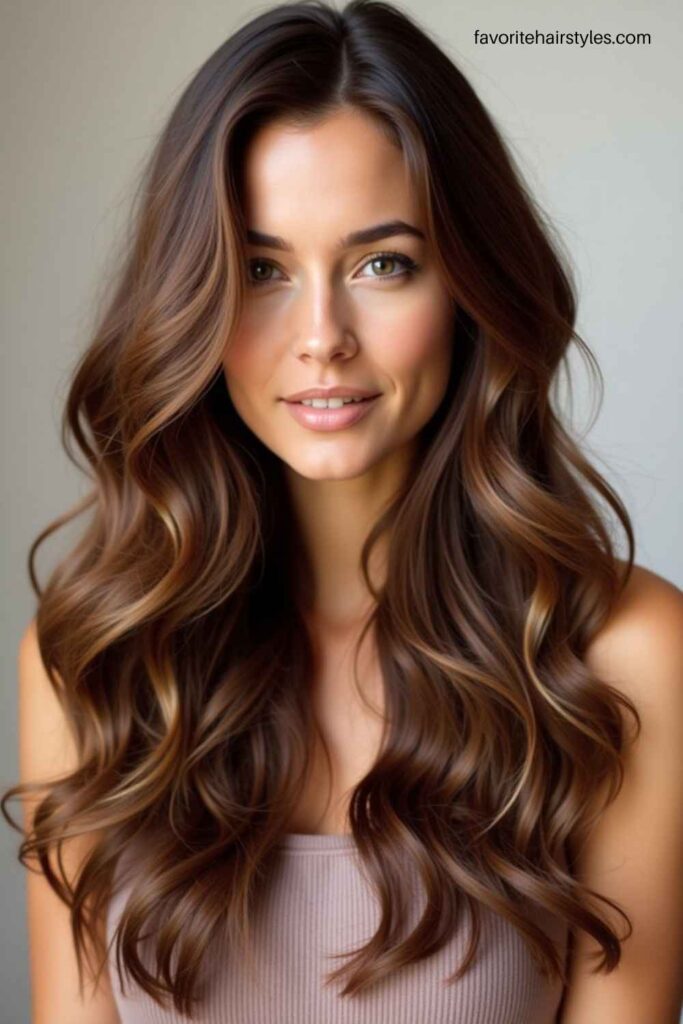 Soft Waves with Chocolate Caramel Brown Color