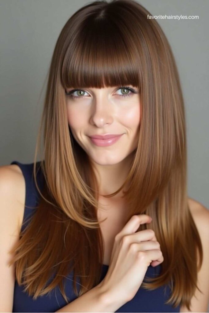 Straight Hair with Blunt Bangs