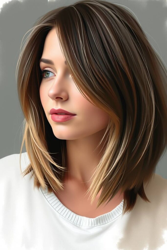 Straight and Sleek Ash Brown Bob