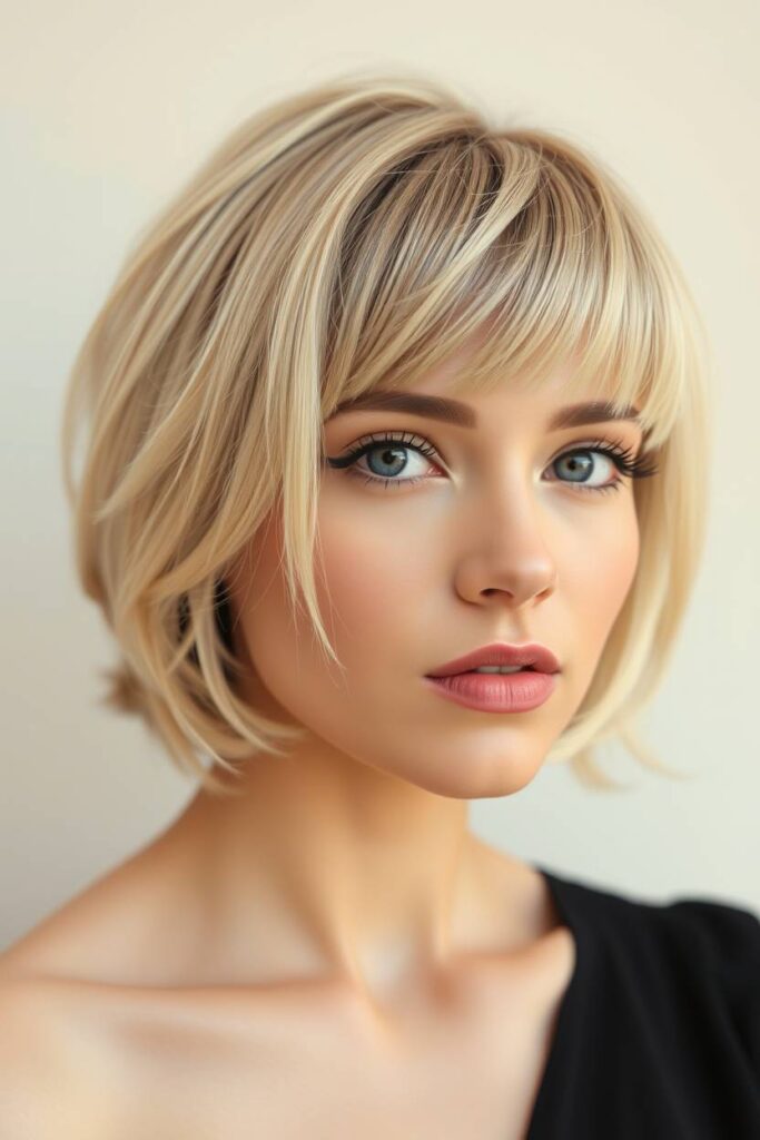 Subtle Beige Highlights for Short Hair