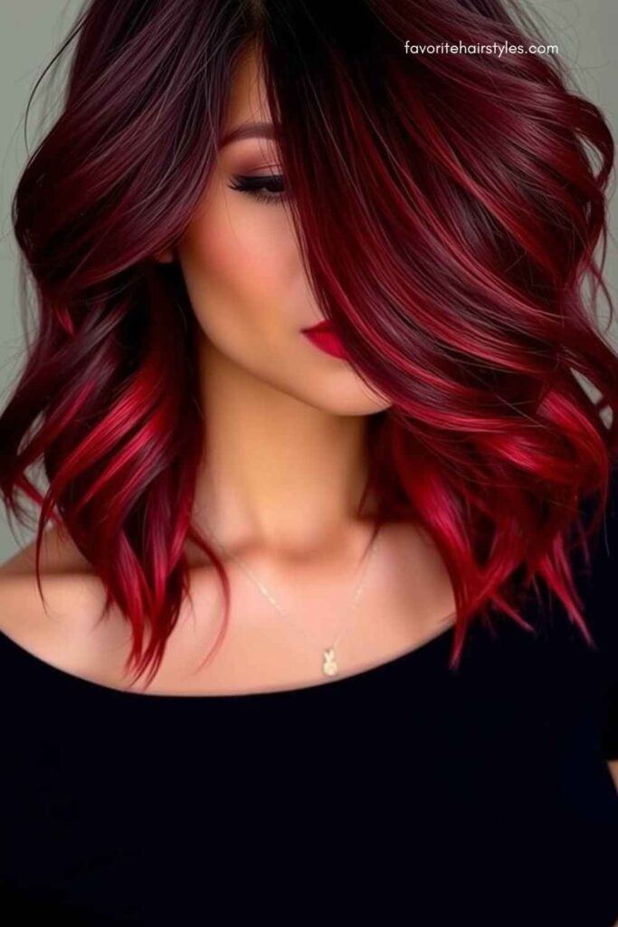 Subtle Burgundy Balayage