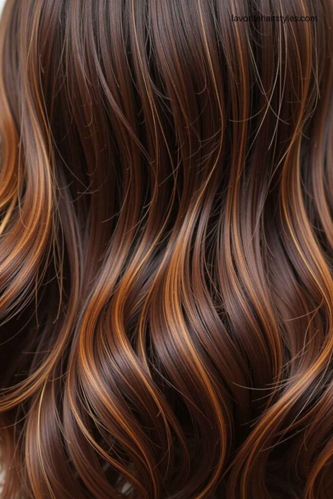 Subtle Caramel Highlights on Brown Hair