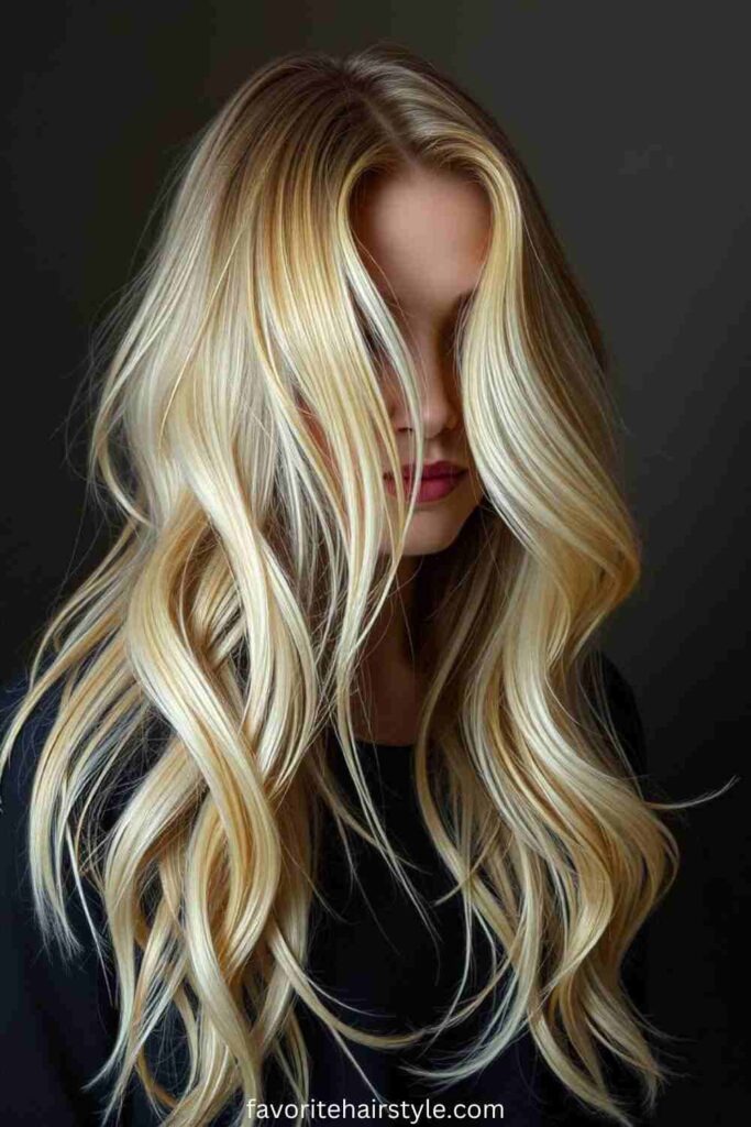 Sun-Kissed Baby Blonde with Beach Waves