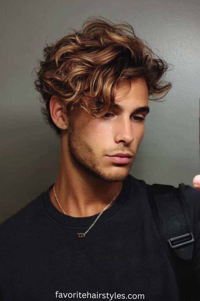 Sun-Kissed Brown Hair With Highlights For Boys