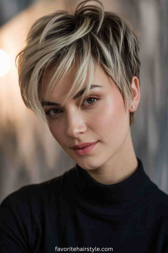 Textured Pixie Cut with Subtle Dirty Blonde Shades