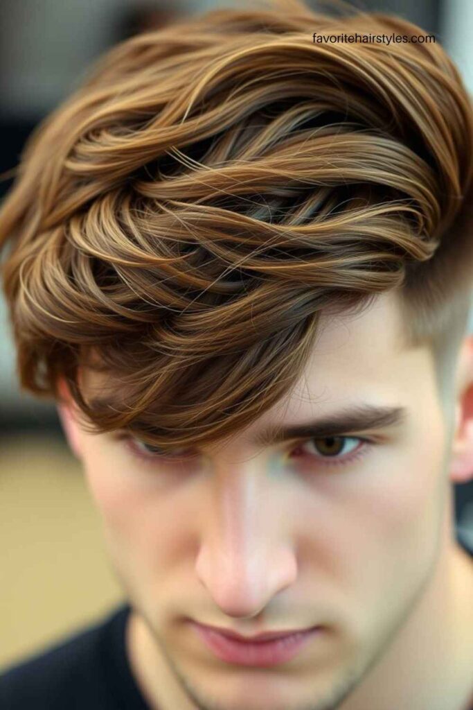 Textured Quiff with Caramel Hues