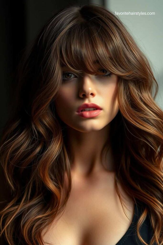 Textured Waves with Piecey Bangs