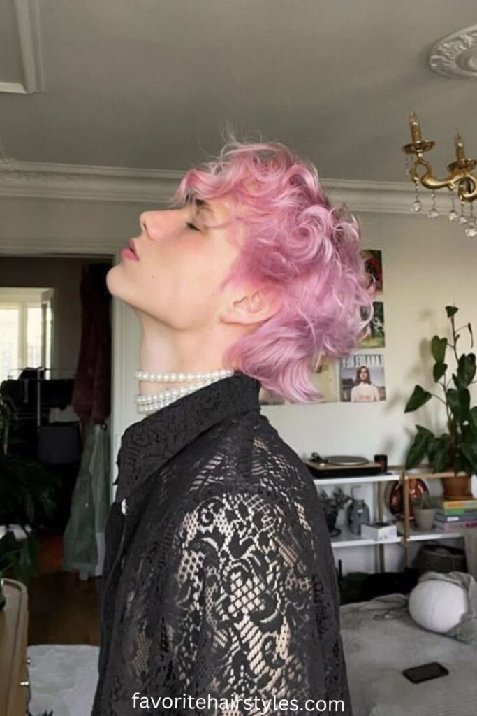 Two-Toned Pink and Blonde Wolf Cut