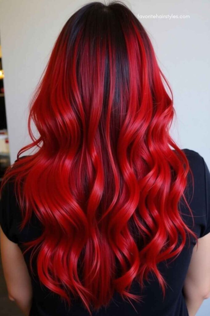 Vibrant Red Streaks