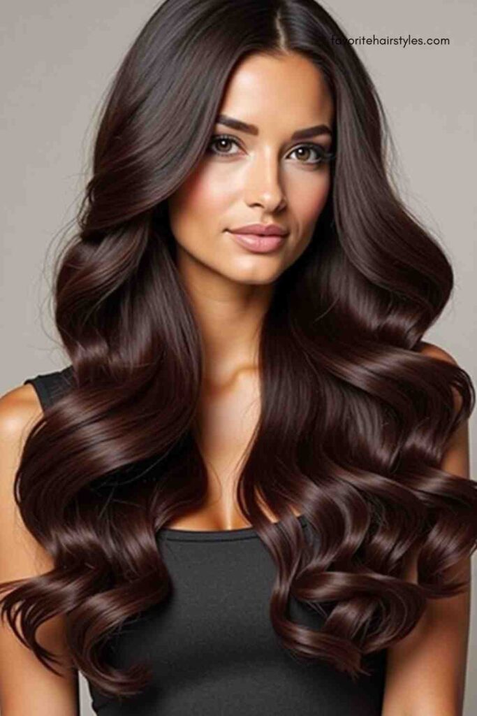 Voluminous Blowout with Espresso Brown Extensions