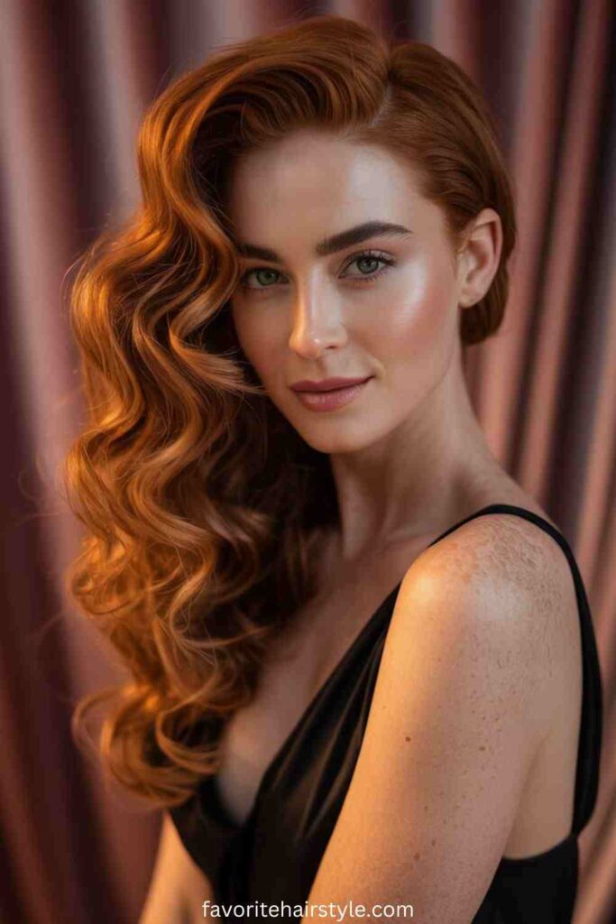 Voluminous Side Part Curls