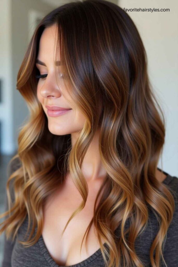 Warm Caramel Highlights for Depth