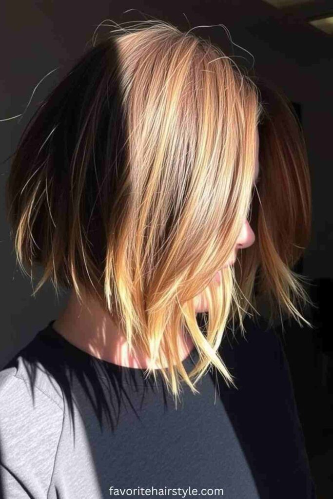 Balayage Highlights on a Tousled Bob